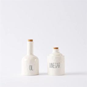 img 1 attached to 🍶 White Mud Pie Stacked Decanter Oil and Vinegar Set - One Size