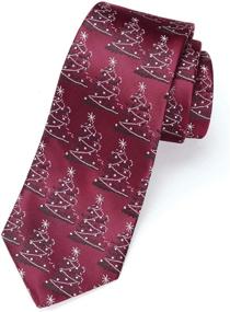 img 2 attached to 🎅 HISDERN Christmas Snowflake Necktie Pocket - Men's Accessories in Ties, Cummerbunds, and Pocket Squares