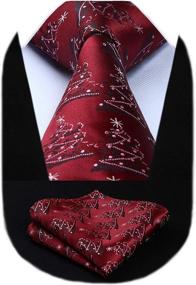 img 4 attached to 🎅 HISDERN Christmas Snowflake Necktie Pocket - Men's Accessories in Ties, Cummerbunds, and Pocket Squares