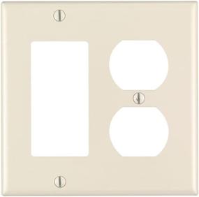img 1 attached to 🔌 Leviton 80455-T Double Gang 1-Duplex 1-Decora/GFCI Device Combination Wallplate, Standard Size, Thermoset, Device Mount, Light Almond