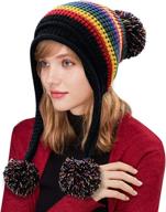 warm fleece lined pom knit hat for women - docila winter beanie hat cute outdoor skull cap логотип