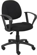 😊 boss office products perfect posture delux fabric task chair with loop arms in black, low-back (b317-bk): experience comfort and support for hours! логотип