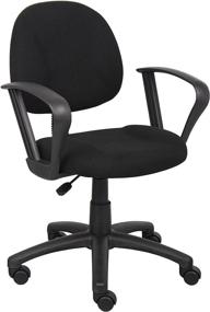 img 4 attached to 😊 Boss Office Products Perfect Posture Delux Fabric Task Chair with Loop Arms in Black, Low-Back (B317-BK): Experience Comfort and Support for Hours!