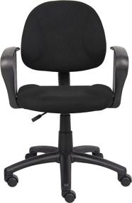 img 2 attached to 😊 Boss Office Products Perfect Posture Delux Fabric Task Chair with Loop Arms in Black, Low-Back (B317-BK): Experience Comfort and Support for Hours!