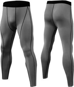 img 1 attached to Gafeng Workout Compression Contrast Running Sports & Fitness