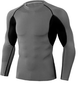 img 2 attached to Gafeng Workout Compression Contrast Running Sports & Fitness