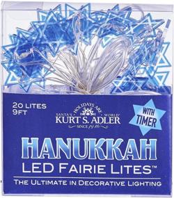 img 2 attached to ✡️ 20-Star Battery-Operated Star of David Fairy Light Set by Kurt Adler