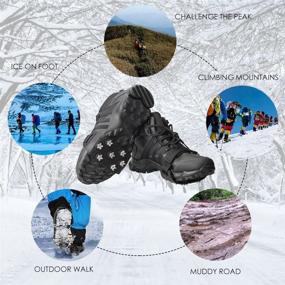 img 3 attached to 👞 FANBX F Traction Cleats – 7 Point Anti-Skid Crampons Spikes for Footwear, Ideal for Walking, Jogging, Hiking, Mountaineering on Ice and Snow