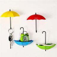 🌂 vibrant umbrella key holder set of 6, key hanger and wall key rack for effective key organization, jewelry, and small item storage логотип