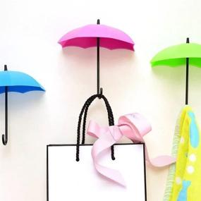 img 3 attached to 🌂 Vibrant Umbrella Key Holder Set of 6, Key Hanger and Wall Key Rack for Effective Key Organization, Jewelry, and Small Item Storage