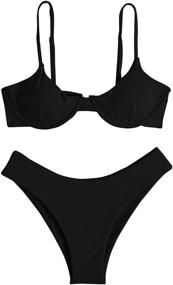 img 4 attached to SheIn Womens Sleeveless Underwire Swimsuit Women's Clothing and Swimsuits & Cover Ups