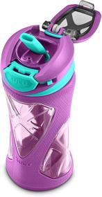 img 2 attached to 💜 16 oz Purple ZULU Torque Tritan Plastic Kids Water Bottle with Silicone Sleeve