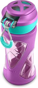 img 1 attached to 💜 16 oz Purple ZULU Torque Tritan Plastic Kids Water Bottle with Silicone Sleeve