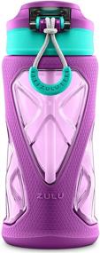 img 3 attached to 💜 16 oz Purple ZULU Torque Tritan Plastic Kids Water Bottle with Silicone Sleeve