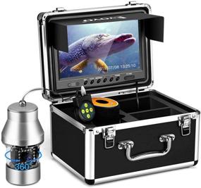 img 4 attached to Eyoyo 9 inch Underwater Fishing Camera Video Fish Finder with DVR Function, Large Color Screen, 360° Horizontal Panning Camera, 1000TVL, 18 Infrared IR Lights, 30M Cable - Ideal for Lake, Sea, Boat, and Ice Fishing