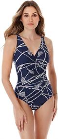 img 4 attached to Miraclesuit Miracle Oceanus Surplice Swimsuit - Women's Swimwear & Beach Cover-Ups