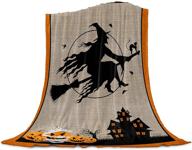 vandarllin halloween fun throw blankets for kids/children | haunted house, witches, 🎃 cats, pumpkins | soft fleece blanket for scary movie nights | size: 40x60in logo