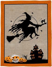 img 2 attached to Vandarllin Halloween Fun Throw Blankets for Kids/Children | Haunted House, Witches, 🎃 Cats, Pumpkins | Soft Fleece Blanket for Scary Movie Nights | Size: 40x60in