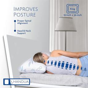 img 2 attached to 🛏️ Handua King Size 2 Pack Shredded Memory Foam Pillows - Orthopedic Foam Pillows with Zipper, Washable, Adjustable Loft Bamboo Pillow for Side, Back, and Stomach Sleepers - 2 Sets