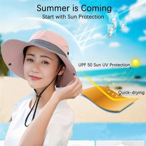 img 1 attached to 👒 Womens Wide Brim Sun Hats - UV Protection with Cooling Mesh, Ponytail Hole, Foldable Design - Ideal for Travel, Outdoor Activities, Fishing