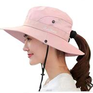 👒 womens wide brim sun hats - uv protection with cooling mesh, ponytail hole, foldable design - ideal for travel, outdoor activities, fishing логотип