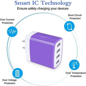 img 1 attached to 🔌 HOOTEK Wall Charger Block - 4-Port USB Power Adapter for iPhone 13 Pro Max, Samsung Galaxy, LG, Moto, and More