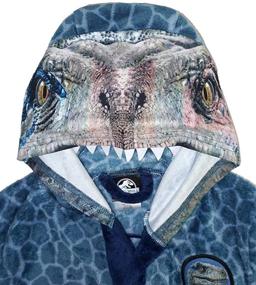 img 3 attached to 🦖 Jurassic World Dinosaur Boys Blue Raptor Fleece Robe: Roaring Style for Little Explorers!