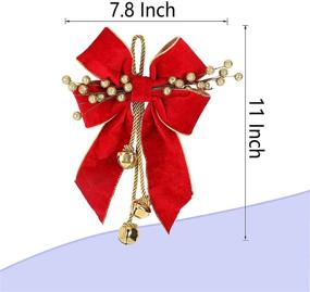 img 3 attached to 🎄 FLASH WORLD 2PCS Christmas Wreath Bow - 11"x7.8" Bows with Bells for Xmas Décor, Christmas Tree Ornament & Party Decoration (Red, Medium)
