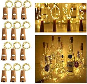 img 4 attached to Ecloud Shop Wine Bottle Lights with Cork - 6.5ft 20 🍾 LED String Lights for Christmas Party, Wedding, Halloween Decor (Pack of 12)