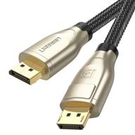 🔌 кабель ugreen displayport 8k 10 футов: ультра hd позолоченный мужской кабель с оплеткой из нейлона для разрешения 7680x4320, 8k 60 гц, 4k 144 гц, 32.4 гбит/с hdp hdcp - корпус из spcc логотип