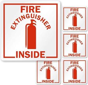 img 1 attached to 🔥 Reflective Occupational Health & Safety Products: SmartSign Fire Extinguisher Inside Engineer for Safety Signs & Signals