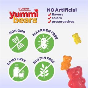 img 2 attached to Yummi Bears Complete Kids Multivitamin and Mineral Gummy Supplement, 90 Count (Pack of 1)