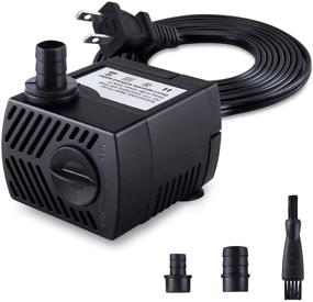 img 4 attached to 💦 CWKJ Fountain Pump: Powerful 80GPH Submersible Water Pump with 3 Nozzles for Aquarium, Pond, Fish Tank, and More