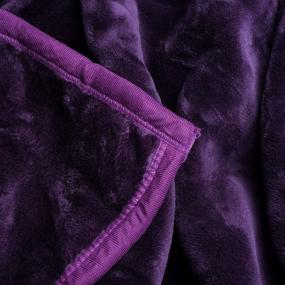 img 3 attached to 🔮 8 Pound Bedford Home Purple Solid Plush Mink Blanket - Soft, Heavy, and Thick