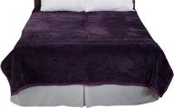 🔮 8 pound bedford home purple solid plush mink blanket - soft, heavy, and thick logo