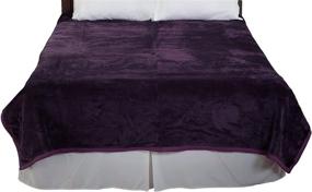 img 4 attached to 🔮 8 Pound Bedford Home Purple Solid Plush Mink Blanket - Soft, Heavy, and Thick