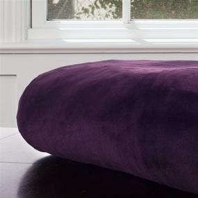 img 2 attached to 🔮 8 Pound Bedford Home Purple Solid Plush Mink Blanket - Soft, Heavy, and Thick