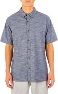 hurley textured short sleeve button logo