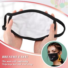 img 1 attached to 😷 10 Pieces Cute Kawaii Anime Face Mask, Reusable Washable Mouth Covering for Women, Girls & Kids, Black and White