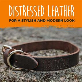 img 2 attached to 🐾 Mighty Paw Leather Dog Collar: Ultra-Soft Distressed Leather, Top-Quality Craftsmanship, Contemporary Stylish Appeal