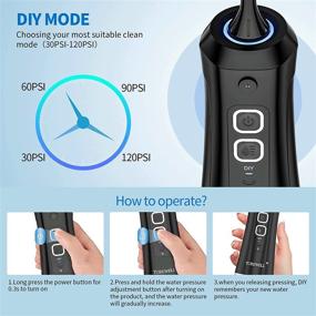 img 3 attached to 🚿 Water Flossing Cordless, Portable Oral Irrigator for Teeth Care - DIY Mode, 3 Replacement Jets, IPX7 Waterproof Electric Dental Flosser Pick - Perfect for Travel/Home/Braces (Black)