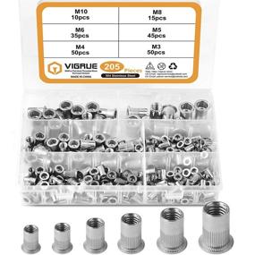img 4 attached to 🔩 VIGRUE 205PCS Stainless Steel Rivet Nut Assortment Set - Threaded Rivetnut Insert Nutserts Kit (M3, M4, M5, M6, M8, M10)