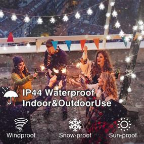 img 3 attached to 🎄 Spectacular Snowflake 100 LED Christmas String Lights: Waterproof, Decorate your Xmas Tree, Garden, Patio, Bedroom & Party - Indoor/Outdoor Celebration!