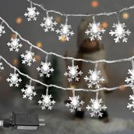 🎄 spectacular snowflake 100 led christmas string lights: waterproof, decorate your xmas tree, garden, patio, bedroom & party - indoor/outdoor celebration! логотип