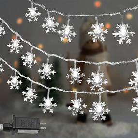 img 4 attached to 🎄 Spectacular Snowflake 100 LED Christmas String Lights: Waterproof, Decorate your Xmas Tree, Garden, Patio, Bedroom & Party - Indoor/Outdoor Celebration!