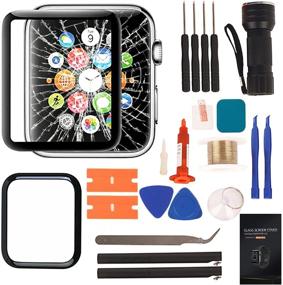 img 4 attached to 🔍 Apple Watch 3 Screen Replacement - Front Glass Lens Repair Kit & Compatible with Apple Watch Glass Replacement 42mm (No LCD Screen and Touch Digitizer) - Series 3 42mm