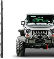 короткая антенна ksaauto - подходит для jeep wrangler jk jku jl jlu rubicon sahara gladiator 2007-2021 - резиновая антенна размером 13 дюймов, гибкая - спиральный дизайн улучшает прием радиосигнала логотип