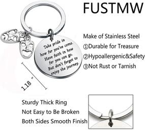 img 2 attached to 🎭 FUSTMW Drama Keychain Theater Gift: Comedy Tragedy Masks Keychain for Drama Students & Actors. Perfect Graduation Gift for Drama Lovers!