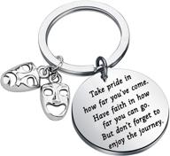 🎭 fustmw drama keychain theater gift: comedy tragedy masks keychain for drama students & actors. perfect graduation gift for drama lovers! logo