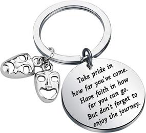 img 4 attached to 🎭 FUSTMW Drama Keychain Theater Gift: Comedy Tragedy Masks Keychain for Drama Students & Actors. Perfect Graduation Gift for Drama Lovers!